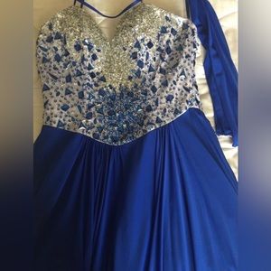 Royal Blue Crystal Top Gown